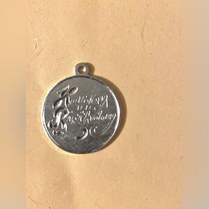 Vintage (50 yrs old) Happy Birthday Sterling Silver Round Charm